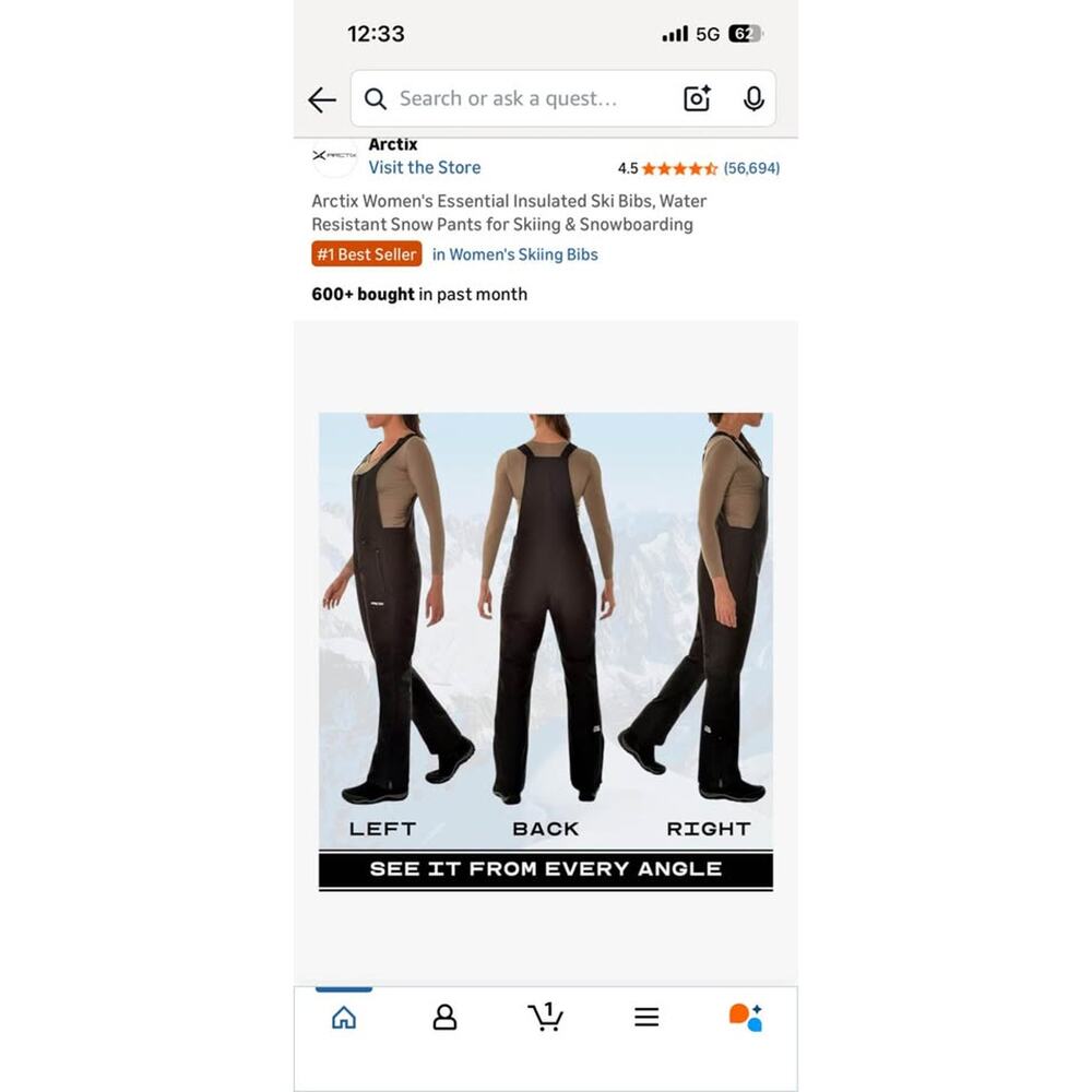 New Women’s Snow Overalls Size Medium 29”L - Picture 4 of 5